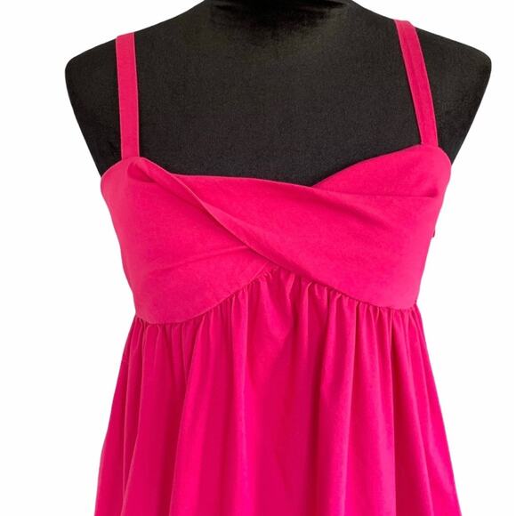 BANANA REPUBLIC Pink Pleated Twist Summer Swing Dress size 2 - Picture 3 of 11